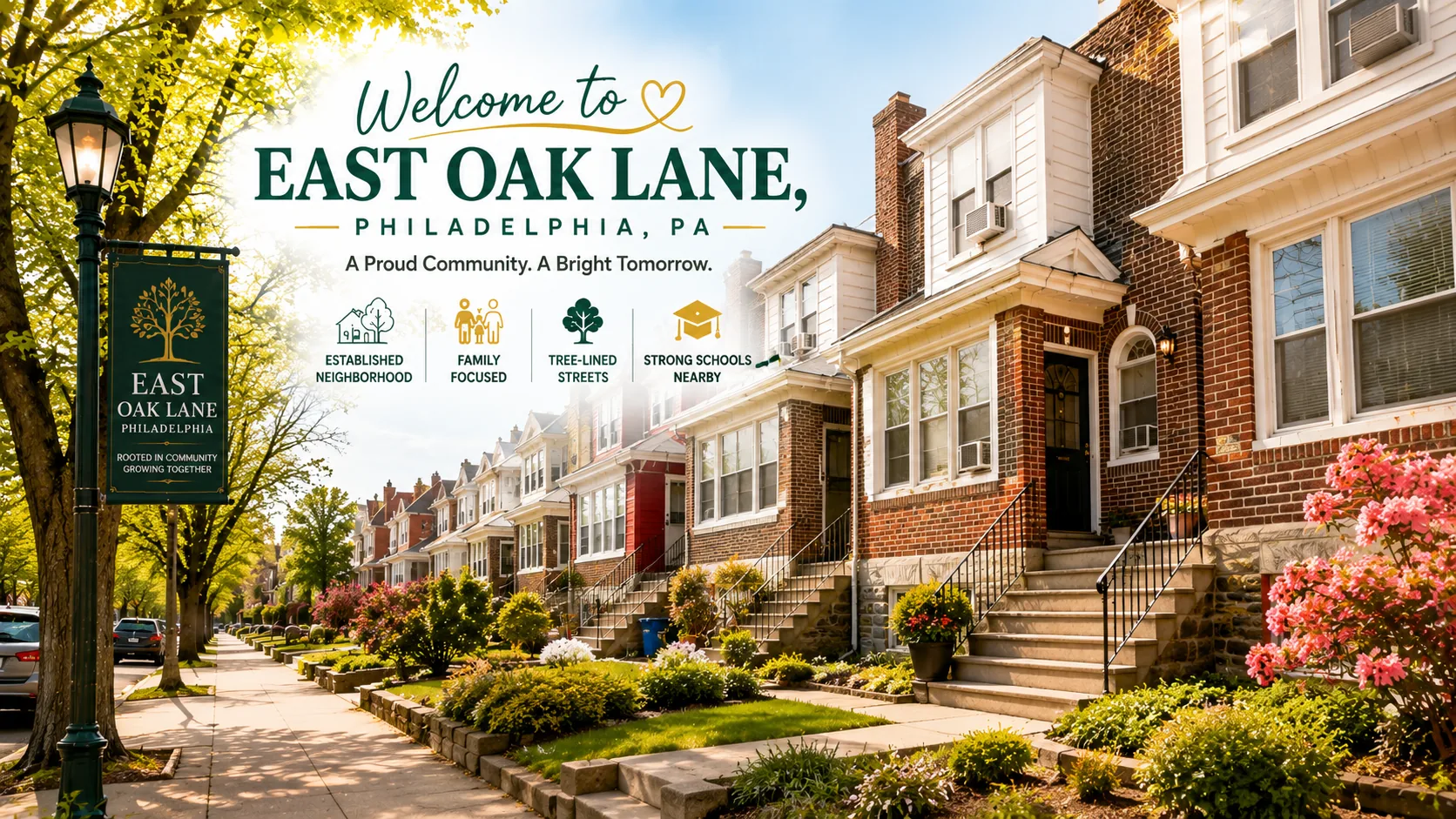 Welcome to East Oak Lane, Philadelphia, PA — a proud, established neighborhood with tree-lined streets and strong schools